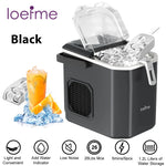 Loefme Desktop Vollautomatischer, kugelförmiger Eisbereiter, 12 kg/24 Stunden, schnelle Eisbereitung, geeignet für die automatische Reinigung von Eismaschinen zu Hause