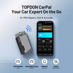 TOPDON CarPal OBD2-Codeleser-Scanner, Auto-Gesundheitsprüfung, Smog-Überprüfung, Batterietest, komplettes System, Scan 6, Reset-Dienste