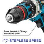 480 Nm borstelloze elektrische slagboormachine, accuboormachine, 13 mm elektrische schroevendraaier, doe-het-zelf-schroevendraaier, elektrisch gereedschap voor Makita 18V accu.