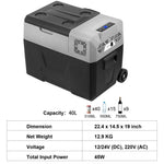 Sihao Autokoelkast 15L-50L Mini Koelbox met Vriezer Draagbare Compressor Koeler 12/24V DC 110-240V Koelbox voor Autorijden, Kamperen en Picknicken