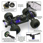 JIUSI PT14R V3 1/14 RC Raceauto 3S Batterij 4WD 80km/u Borstelloze Motor 2.4G Afstandsbediening 35C Hogesnelheids RC Offroad Truck