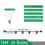 G40 Outdoor Lichterketten LED Party Girlande Dimmbare Globus Glühbirnen Fee Lampe Für Straße Terrasse Garten Camping Terrasse Dekoration