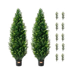 SucceBuy Künstlicher Zeder-Topiary-Baum, immergrünes künstliches Kiefern-Zypressen-Bäume, Pflanze, künstliches Grün-Set für Heimdekoration im Freien