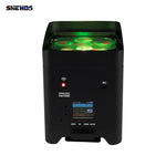 SHEHDS 4 stücke Batterie LED 6x18 watt RGBWA + UV 6in1 Par Drahtlose Fernbedienung DMX512 Telefon WIFE waschen Wand Licht Für DJ Disco Weihnachten