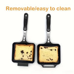 Antihaftbeschichteter Camping-Sandwich-Panini-Maker mit Griff, doppelseitige Bratpfanne, abnehmbare Grill-Sandwich-Flip-Pfanne