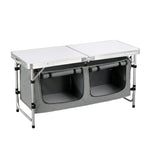 WOLTU Klappbarer Picknicktisch, Koffertisch aus Aluminium mit Aufbewahrungstasche, Schränke, höhenverstellbarer Campingtisch für den Garten, Grillen