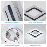 Quadratische Acryl-Deckenleuchte, moderne LED-Deckenleuchte, 20 cm, 24 W, LED-Deckenleuchten für Schlafzimmer, Büro, Küche, Wohnzimmer