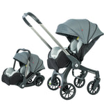 EU-LAGER 4-in-1-Kinderwagen, multifunktionaler Kinderwagen für Neugeborene, faltbarer Korb-Sitz, leichter Reise-Kinderwagen-Autositz