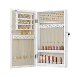 SONGMICS Schmuckschrank, Spiegelschrank, Hängeschrank, abschließbarer Wandschrank