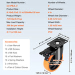 SucceBuy 2/3/4/5/6-Zoll-Schwenkplattenrollen, 4er-Set mit Sicherheits-PVC-Lenkrollen mit doppelter Verriegelung für Wagen, Möbel, Werkbank