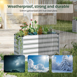 WOLTU Stalen Verhoogd Plantbed voor Tuin, Balkon, Bloembak, Plantenbak, Buitenplantenbak, Roestwerend Zilver voor Groenten