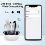Draadloze oordopjes, Bluetooth 5.3 in-ear hoofdtelefoon met dubbele microfoon, 35 uur batterijduur, draadloze sportoordopjes met ENC-ruisonderdrukkingsmicrofoon.