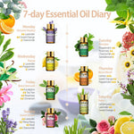 PHATOIL 15-teiliges Set mit ätherischen Ölen, natürliches pflanzliches Aroma, ätherische Öle, Diffusor, Eukalyptus, Vanille, Minze, Lavendel, Rose, Teebaumöl