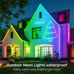 Flexible RGB-Neonstreifenlichter mit App/Fernbedienung, mehrere Modi, Musiksynchronisierung, IP65 wasserdichte LED-Streifen-Neon-Seillampe