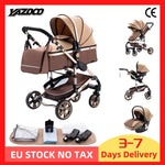 Luxe 3-in-1 kinderwagen, draagbare reiswagen, opvouwbare buggy met aluminium frame en hoge zitpositie, geschikt voor pasgeboren baby's, zwart.