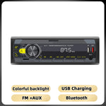 Podofo Inbouw 1DIN MP3-speler 12V met afstandsbediening, FM-autoradio, Bluetooth-audio, stereo, USB/SD/AUX-IN, TF-kaart en RCA-aansluiting