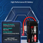 2 stuks HOOVO 2S 7,4 V 2200 mAh 50C RC LiPo-accu met T-stekker, zachte behuizing, compacte RC-accu voor 1:16 RC-auto, RC-helikopter en RC-vliegtuig