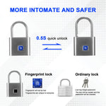 O10 Smart Fingerprint Hangslot Waterdicht Biometrisch Vingerafdruk Sleutelloos Deurslot USB Oplaadbaar Beveiligingshangslot Huisontgrendeling