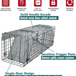 VickyHome 24" Katzenfalle, großer Tierfalle, Käfig für Stray Cat Humane Rescue, faltbare Tierfalle zum Fangen und Freien für drinnen und draußen