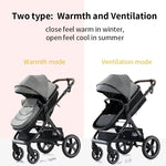 Nieuwe luxe kinderwagen 3-in-1 draagbare reiswagen, opvouwbare kinderwagen met hoog zitvlak en aluminium frame, geschikt voor pasgeborenen.