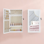 SONGMICS Schmuckschrank, Spiegelschrank, Hängeschrank, abschließbarer Wandschrank