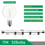 9M/26M Feestelijke LED-bolvormige lichtslinger, LED-feestverlichting G40 voor buiten, geschikt voor kerstfeesten, tuindecoratie, slingerverlichting, straatverlichting, terras en achtertuin.