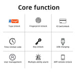 M5 Tuya BLE Fingerabdruck-Türschloss, digitales elektronisches Schloss mit Passwort/Schlüssel/IC-Karte/Smartlife/Tuya APP entsperren