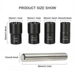 Podofo 5pcs Locking Wheel Lug Nut Remover Kit 1/2'' Drive Impact Bolt Nut Extractor Set Twist Socket Tool Set 17mm 19mm 21mm 22m