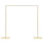 2,1 x 2 m/79 x 83 Zoll goldener Hochzeitsbogen, quadratischer Hintergrundständer, Hochzeitsballonbogenständer, Metallrahmen für Zeremonie, Hintergrunddeko