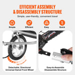 SucceBuy 88/100 lbs Kinderfietsaanhanger met dubbele zitjes, om te bouwen tot kinderwagen, opvouwbare kinderfietsaanhanger voor peuters