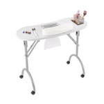 Klappbarer Maniküretisch, Maniküretisch mit Saugnapf, 90 x 40 x 72,5 cm, mit Schublade, tragbarer Nageltisch, Nagelpflege