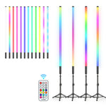 LUXCEO 90cm 4 stuks LED Sfeerverlichting 4W met Afstandsbediening, RGB-kleurverandering, ideaal voor bars, feesten en kerstdecoratie.
