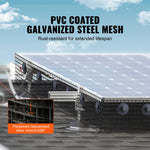SucceBuy Zonnepaneel Vogelbescherming Ongediertebescherming Rolset Roestvrijstalen Bevestigingsmiddelen Zonnepaneel Roestbestendige PVC Coating Draadrol Gaas