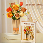 868 stuks bouwblokken voor een rozenboeket, een vaas met eeuwige bloemen, woondecoratie, romantisch Valentijnsdagcadeau v