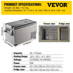 Sihao Autokoelkast 15L-50L Mini Koelbox met Vriezer Draagbare Compressor Koeler 12/24V DC 110-240V Koelbox voor Autorijden, Kamperen en Picknicken