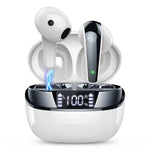 Draadloze oordopjes, Bluetooth 5.3 in-ear hoofdtelefoon met dubbele microfoon, 35 uur batterijduur, draadloze sportoordopjes met ENC-ruisonderdrukkingsmicrofoon.