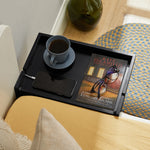 SoBuy NKD01 Bettablage mit Kabelführung Nachttisch Regal für Mobiltelefon, Fernbedienung aus Bambus klemmbar BHT ca. 36x9x25cm