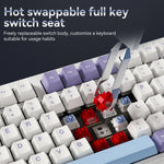 AJAZZ AK980 Mechanische Gaming-Tastatur, 2,9 cm TFT-Bildschirm, Lautstärkeregler, 98-Tasten-Dichtungsstruktur, RGB-Beleuchtung, Hot-Swap-fähiger PR4