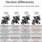 EU-LAGER Zwillingskinderwagen Doppelte Kinderkinderwagen mit zwei Sitzen, faltbarer Kutsche, Großhandel für Kinderwagen, Vorder- und Rücksitze