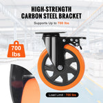 SucceBuy 2-6 inch PVC meubelwielen set van 4 zwenkwielen met A/B-beveiligingsslot, laat geen strepen achter voor karretje of werkbank
