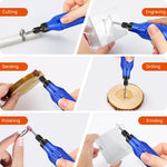 DayPlus Akku-Rotationswerkzeug, 1,5 Ah, 5 Geschwindigkeiten, LED-Power-Multitool, 80-teiliges Zubehör-Set zum Schnitzen, Polieren, Schleifen, Bohren