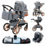 Nieuwste 3-in-1 multifunctionele kinderwagen, gemakkelijk op te vouwen, reisvriendelijk, draagbaar, met veiligheidszitje, voldoet aan de EU-norm.