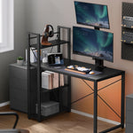 VASAGLE computertafel/bureau, 120/137,2 cm, met planken aan de rechter- of linkerkant.