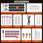 DayPlus Akku-Rotationswerkzeug, 1,5 Ah, 5 Geschwindigkeiten, LED-Power-Multitool, 80-teiliges Zubehör-Set zum Schnitzen, Polieren, Schleifen, Bohren