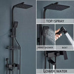 Schwarz/Chrom ABS Dusche Wasserhahn Badezimmer Dusche Mixer Kran Drehbare 15CM Lange Auslauf Regen Dusche Set Dusche Spray dusche