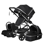 Luxe 3-in-1 kinderwagen, draagbare reiswagen, opvouwbare kinderwagen met hoog zitvlak en aluminium frame, geschikt voor pasgeborenen.