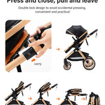 Nieuwste 3-in-1 multifunctionele kinderwagen, gemakkelijk op te vouwen, reisvriendelijk, draagbaar, met veiligheidszitje, voldoet aan de EU-norm.