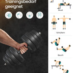 SONGMICS Hantel-Set 2-in-1-Kurzhantel, 2x10/15 kg, für Zuhause, 1 Paar