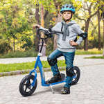 Homcom Roller für Kinder von 5-12 Jahren 12-Zoll-Räder Einstellbare Bremse und Lenker Blau