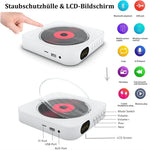 CD Multimedia Player, Kompakt, Leicht, Timer-Schaltung ein/aus, BT 5.0, FM, USB/TF-Anschluss, mit Ständer, Wiederaufladbar